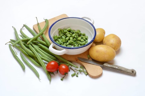 Crushed beans in shell