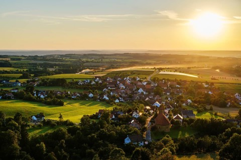Village Weingarts in the evening light