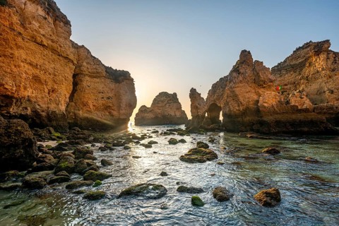 Rock formations in the sea