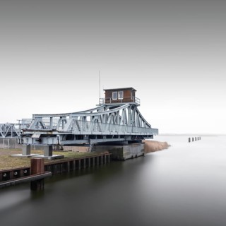 Historic Meiningen Bridge at the Baltic Sea. Last swing bridge