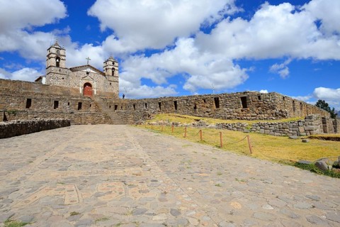 Inca Sun Temple with attached cathedral from the colonial period