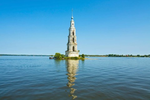 church tower of submerged Saint Nicholas cathedral