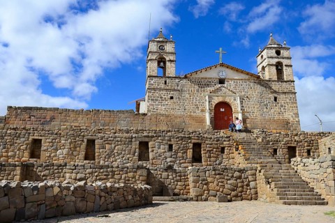 Inca Sun Temple with attached cathedral from the colonial period