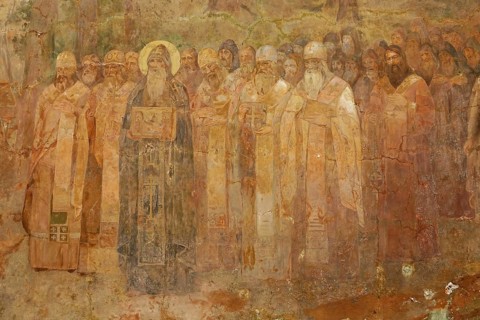 Fresco in front of the Kiev Cave Monastery or Holy Assumption Monastery
