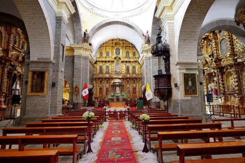 Interior with altar of the cathedral