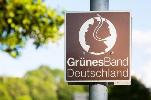 Sign Green Belt Germany in Moedlareuth