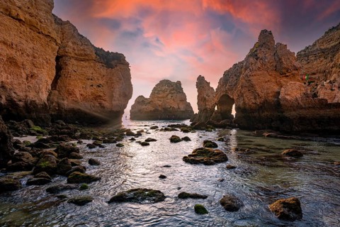 Rock formations in the sea