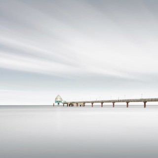 Pier with diving gondola at the Baltic resort Zingst