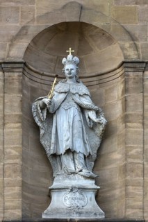 Sculpture of Empress Kunigunde at the baroque Bartholomaeuskirche