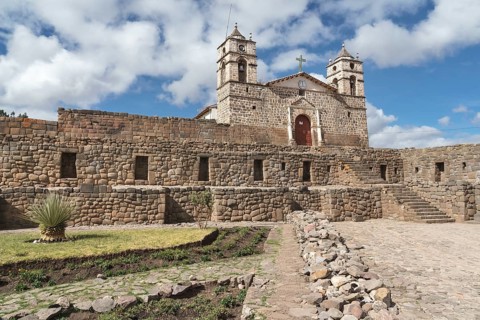 Inca Sun Temple with attached cathedral from the colonial period