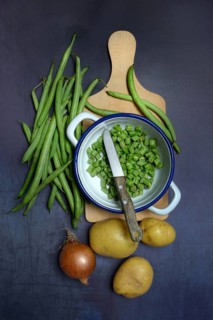 Chopped beans in shell