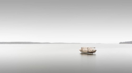 A winterized boat on the Schwielochsee