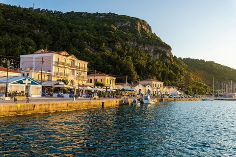Port of Karlovasi at sunset