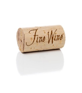 Fine wine branded cork isolated on a white background