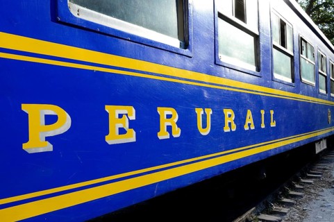 Train of the Perurail of the line Cusco to Machu Picchu