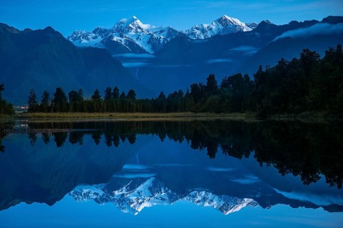 Morning view of Mount Cook and Mount Tasman