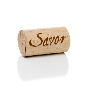 Savor branded wine cork isolated on a white background
