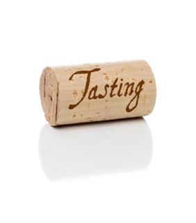 Tasting branded wine cork isolated on a white background
