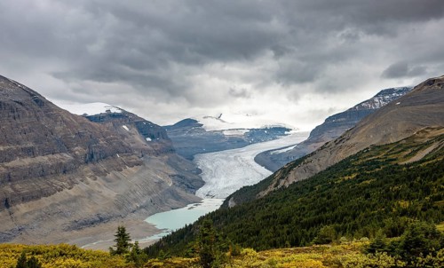 View in valley with glacier tongue