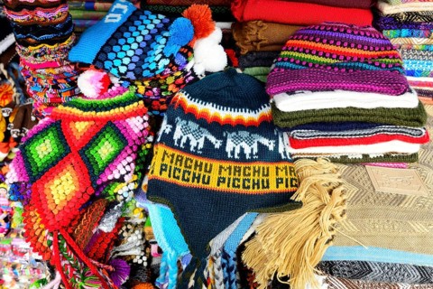 Knitted cap with inscription Machu Picchu