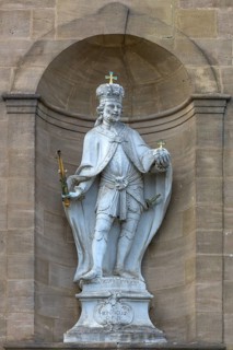 Sculpture of Emperor Henry II at the Baroque Bartholomew Church