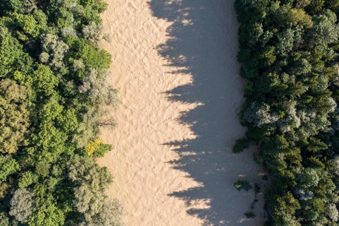 Isar at high water from above