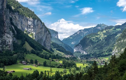 Lauterbrunnen Valley with Staubbach Falls