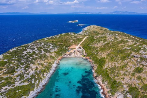 Aerial of Livadaki beach