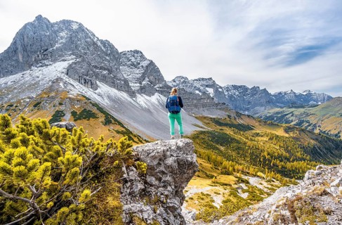Hiker on a rock