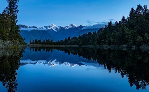 Morning view of Mount Cook and Mount Tasman