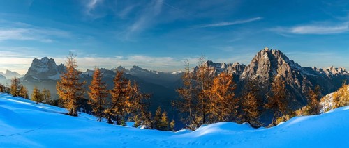 Summit of Monte Antelao and Pelmo in the evening light