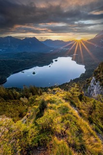 Eibsee lake at sunrise