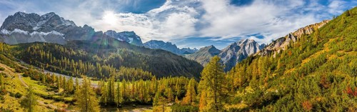 Alpine panorama in autumn