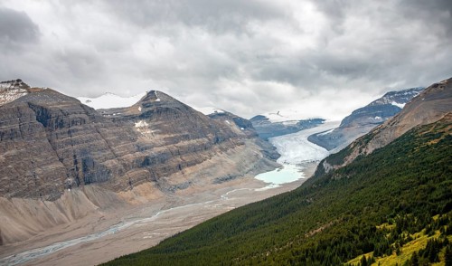 View in valley with glacier tongue