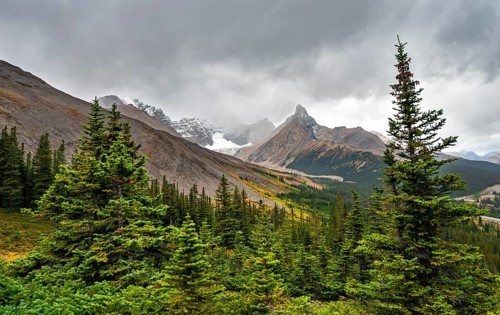 View of mountains and glaciers