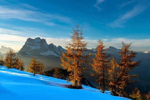 Peak of Monte Pelmo in the evening light