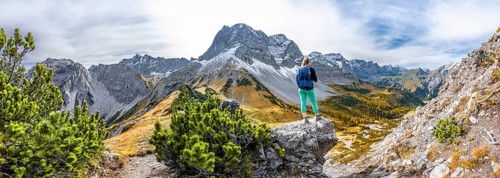 Hiker on a rock