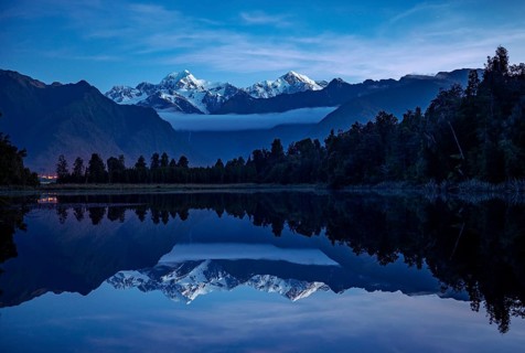 Morning view of Mount Cook and Mount Tasman