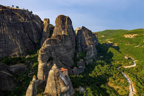 Anapavsas Monastery at sunset
