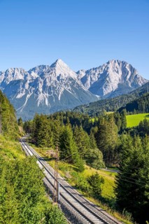 Railway in front of Ehrwalder Sonnenspitze