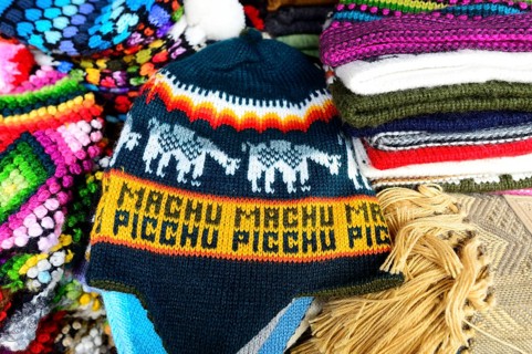 Knitted cap with inscription Machu Picchu