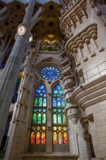 Interior of the Sagrada Familia or Basilica i Temple Expiatori de la Sagrada Familia