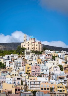 Town view with Anastasi Church or Church of the Resurrection on the hill