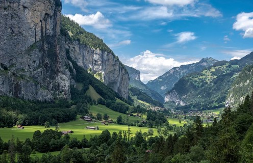 Lauterbrunnen Valley with Staubbach Falls