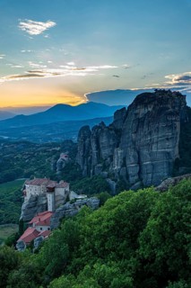 Anapavsas Monastery at sunset