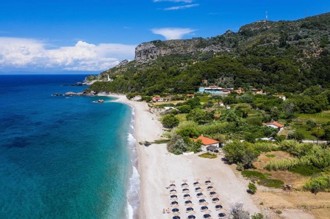 Aerial of Potami Beach