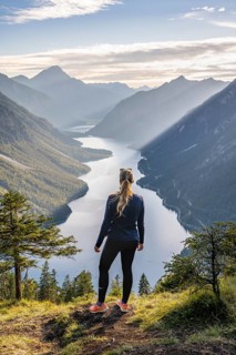 Hiker looking at Plansee