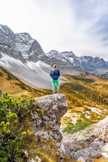 Hiker on a rock