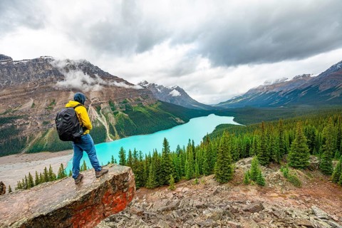 Hiker looking into the distance