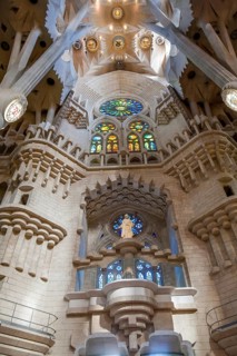 Interior of the Sagrada Familia or Basilica i Temple Expiatori de la Sagrada Familia